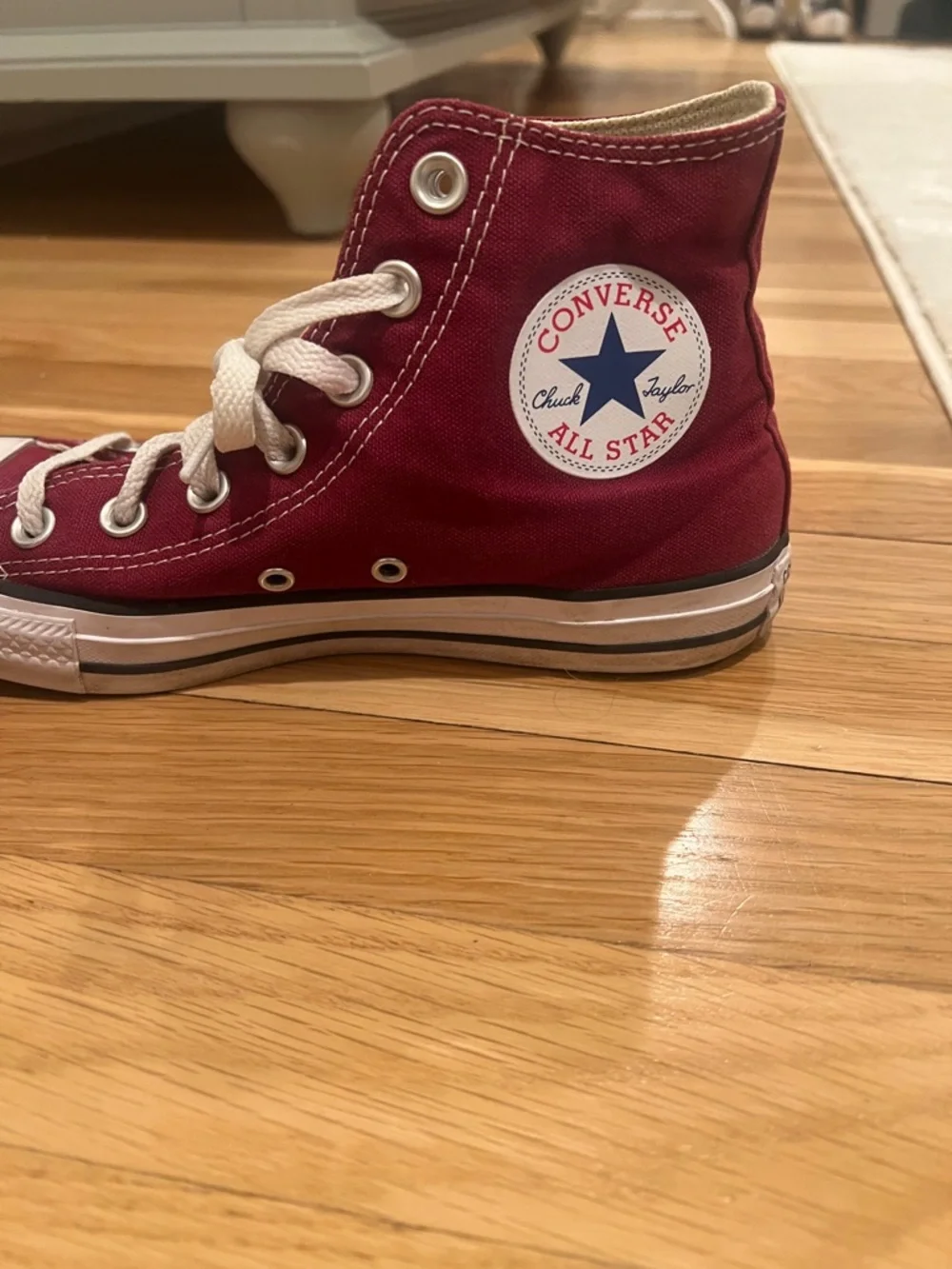 Converse Red High-Top Sneakers with White Accents - Picture 4 of 4